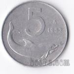 ITALIJA - 5 lire 1953