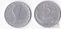 ITALIJA - 5 lire 1954