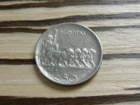 Italija 50 centesimi 1924 - nazobčan