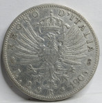 Italija Kraljevina 2 lire 1906 VF Srebro Vittorio Emanuele #R72