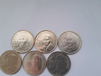 Komplet vseh šestih priložnostnih kovancev - 20 dinara - Srbija