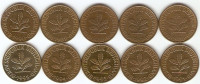 KOVANCI   10 pfennig  (10 kosov)  Nemčija  1986-1995