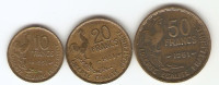 KOVANCI  10,20,50 frankov 1951 Francija
