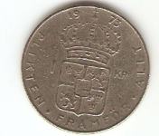 KOVANEC  1 krona 1973 Švedska