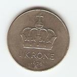 KOVANEC  1 krona 1976  Norveška