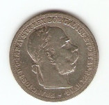 KOVANEC  1 krona srebrnik 1893,94  Avstrijska varianta