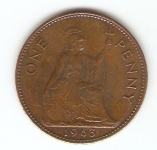 KOVANEC  1 penni 1963,67   Anglija