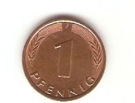 KOVANEC  1 pfennig  F  7 kos   Nemčija