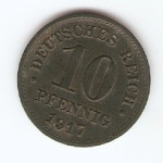 KOVANEC  10 pfennig  1917  Nemčija