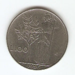 KOVANEC  100 lir  1956  Italija