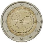 KOVANEC 2 eur Belgija EMU 10. obletnica EKONOMSKE MONETARNE UNIJE euro