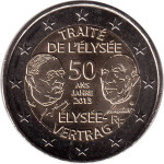 KOVANEC 2 eur Francija 50 ANS JAHRE TRAITÉ DE L’ÉLYSÉE 2013 France