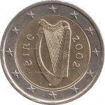 KOVANEC 2 eur Irska THE CELTIC HARP 2002 Ireland evro € euro
