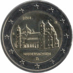 KOVANEC 2 eur Nemčija NIEDERSACHSEN 2014 cerkev Germany evro € euro