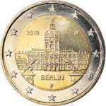 KOVANEC 2 eur Nemčija palača BERLIN 2018 Bundesländer Germany evro €