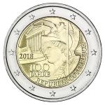 Kovanec 2 Evra, Eura, EUR, €, 100 Jahre Republik Österreich Osterreich