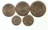 KOVANCI   1,2,5,10,20 cent 2004 v kompletu Ciper