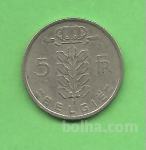 Kovanec 5 belgijskih frankov