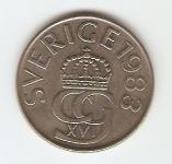 KOVANEC 5 kronor 1982,83 Švedska