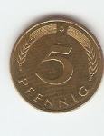 KOVANEC  5 pfennig D ( 11 različnih kosov ) Nemčija