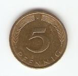KOVANEC  5 pfennig J ( 4 različni kosi)  Nemčija