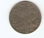 KOVANEC  50 centesimi  nemagneten 1939 Italija