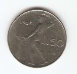 KOVANEC  50 lir  1956 R  Italija