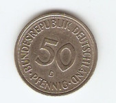 KOVANEC  50 pfennig  1979d  Nemčija