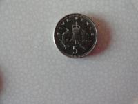 Kovanec britanski 5 pence 1998.