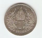 KOVANEC srebrnik 1 krona 1915,16 Avstrija