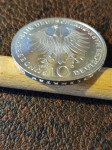 Kovanec srebrnik Nemčija 10 mark 1992 D