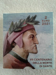 Kovanec Vatikan 2 Euro 2021 Dante Alighieri PROOF.