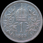 LaZooRo: Avstrija 1 Corona 1895 XF / UNC - srebro