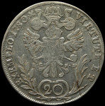 LaZooRo: Avstrija 20 Kreuzer 1780 A IG FA XF ni v Krause - srebro