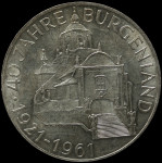 LaZooRo: Avstrija 25 Schilling 1961 UNC Burgenland - srebro