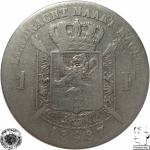 LaZooRo: Belgija 1 Franc 1887 F/VF podvojenost - Srebro