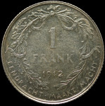 LaZooRo: Belgija 1 Franc 1912 XF - srebro