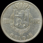 LaZooRo: Belgija 100 Francs Frank 1951 XF / UNC - srebro