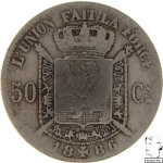 LaZooRo: Belgija 50 Centimes 1886 VF - srebro