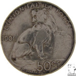 LaZooRo: Belgija 50 Centimes 1901 VF / XF - srebro