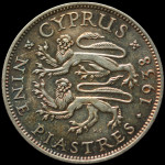 LaZooRo: Ciper 9 Piastres 1938 UNC patina redkejši - srebro