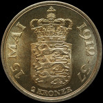 LaZooRo: Danska 2 Kroner 1937 primerek mat PROOF - srebro