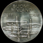 LaZooRo: Finska 10 Markkaa 1967 UNC - srebro