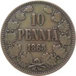 LaZooRo: Finska 10 Pennia 1865 XF