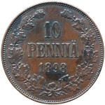 LaZooRo: Finska 10 Pennia 1898 XF / UNC redek