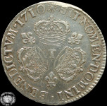 LaZooRo: Francija 1 Ecu Thaler 3 krone 1710 T VF - srebro
