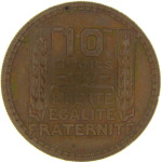 LaZooRo: Francija 10 Francs 1947 UNC mavrica