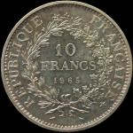LaZooRo: Francija 10 Francs 1965 UNC – srebro