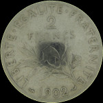 LaZooRo: Francija 2 Francs 1902 VF - srebro