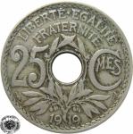 LaZooRo: Francija 25 Centimes 1919 VF